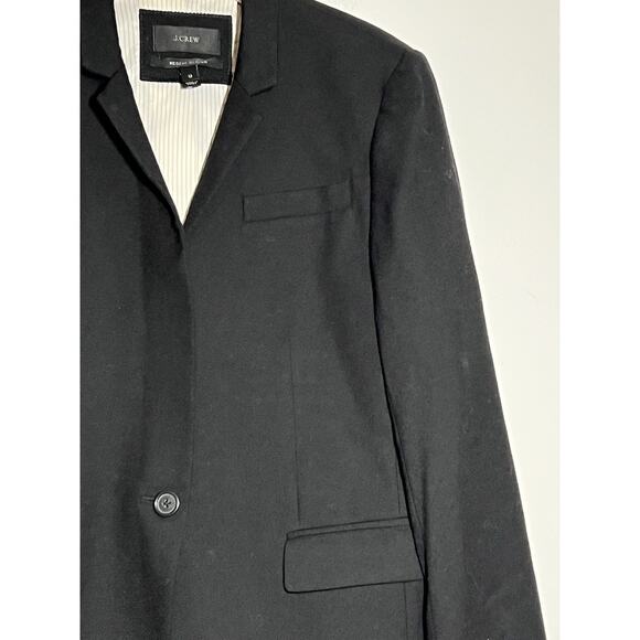 J Crew Women's EUC Black Wool Flannel Regent Blazer Feminine Fitted Jacket 12 - Picture 6 of 8